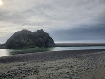 Rock under moody sky at Gold Beach OR OC  x 