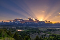 Rocky Range in Wyoming Earth day continues with the majestic beauty of sunset 