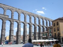 Roman aqueduct in Segovia Spain   OC