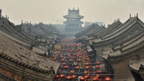 Roofs of Pingyao an historical city in Shanxi