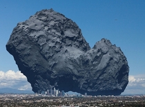 Rosetta Comet P standing above Los Angeles