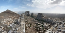 Ruin on mountain Caltavuturo Sicily Italy 