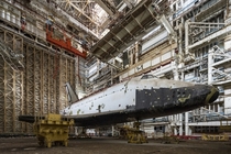Russian Buran space shuttle photographed in a spaceport in Kazakhstan in  Photo by French photographer Jonk