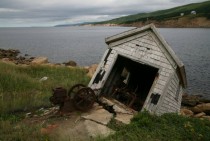 rusty Cape Breton coastline Nova Scotia CA 