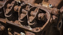 Rusty engine on an abandoned car  OC