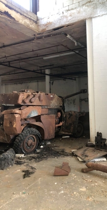 Rusty Panhard AML in a warehouse