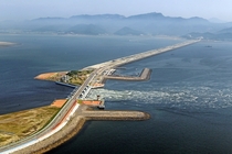 Saemangeum Seawall on the southwest coast of the Korean peninsula 