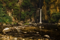 Salto do Cabrito Waterfall Azores Islands Portugal 
