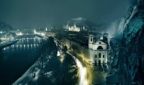 Salzburg Austria in a winter night  x-post from raustria