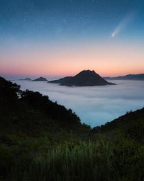 San Luis Obispo CA  with Neowise and a cloud inversion the_californist