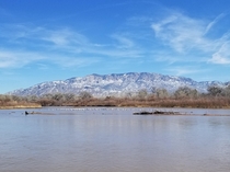 Sandia Mountains and Rio Grande Albuquerque NM 