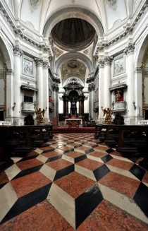 Santa Maria del Rosario church in Venice with D effect floor tiles 