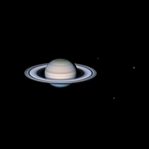 Saturn and a few moons from the backyard yesterday