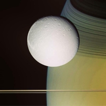 Saturn and its moon Dione