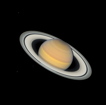 Saturn and some moons as seen by the Hubble Space Telescope on June th