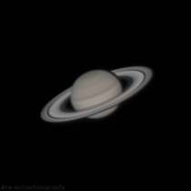 Saturn captured through my  backyard scope this morning