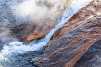 Scalding hot waterfall Yellowstone NP 