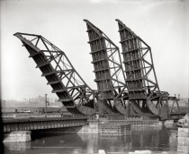 Scherzer Rolling Lift Bridges Fort Point Channel Boston USA  