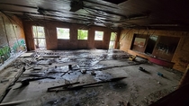 School Gymnasium abandoned and open to the elements for  years northern Ohio