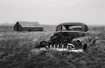 Scrapped car on an abandoned farm in Nebraska 
