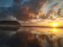 Seaside Beach Sunset Oregon 