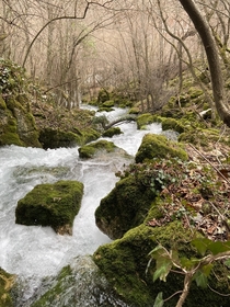 Seasonal water spring forming a river in Sokobanja Serbia 