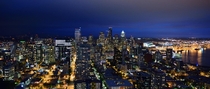 Seattle at night from the space needle 