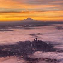 Seattle from an airplane