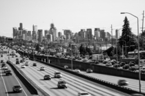Seattle from bridge over I-