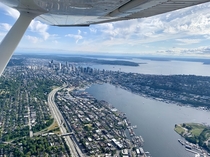 Seattle WA and Lake Union from above