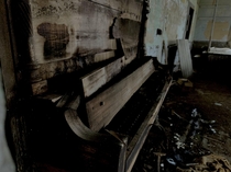 Second pic from my abandoned school house adventure An old beaten piano I found while exploring I have a few more I am going to post