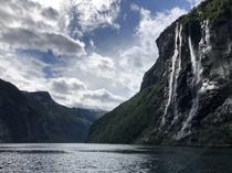 Seven Sisters Waterfall in Geirangerfjorden Norway 