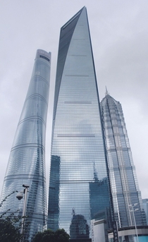 Shanghai TowerLeft Shanghai World Financial Center and Jin Mao TowerRight in Shanghai
