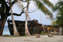 Ship rusting away in the Marshall Islands 