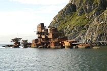 Shipwreck of the Murmansk north coast of Norway