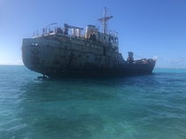 Shipwreck off the coast of the Turks and Caicos Islands 