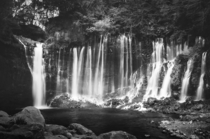 Shiraito Falls in Monochrome Shizuoka Japan 