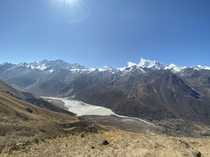 Side view from Kyanjin Ri Langtang National Park Nepal 
