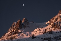 Sierra Alpine Moonset June Lake California 