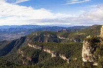 Sierra de Prades from the Mussara in the province of Tarragona in Spain 
