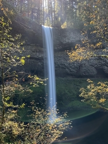 Silver creek falls on a beautiful fall day in Oregon  