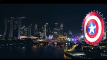 Singapore - Disneys projection onto the Singapore Flyer for the launch of The Falcon and The Winter Soldier