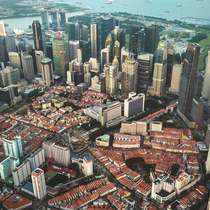 Singapore skyline by drone 