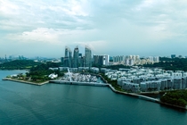 Singapores Keppel Bay during a rainy day 