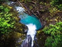 Sitkum River Falls from above in Olympic National Forest 