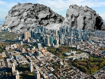Size Comparison - Comet P in a City 