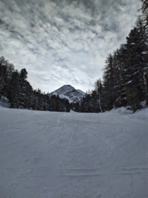 Ski slope in Pila Aosta Italy 