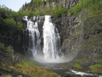 Skjervefossen waterfall in Norway 