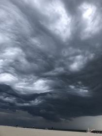 Sky above Cape May beach in New Jersey during a wind storm