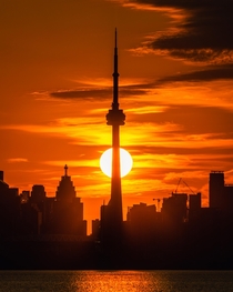 Sky Fire morning sunrise in Toronto Canada
